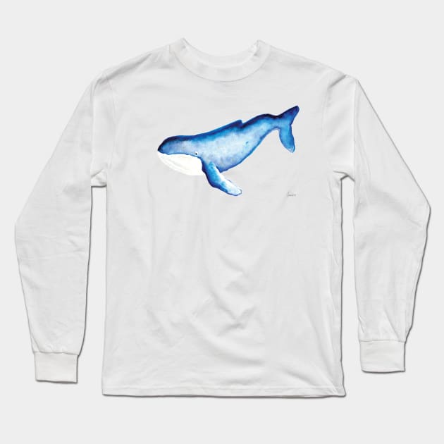 Whales Collection: Watercolor Long Sleeve T-Shirt by annalisaamato